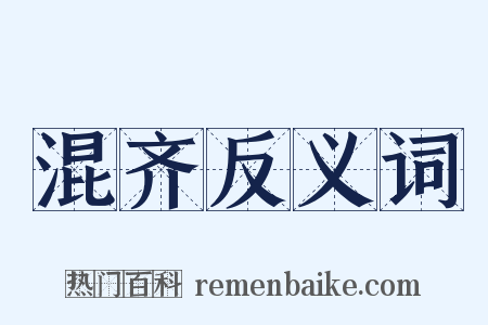 混齐反义词是什么意思的图片